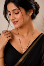 Anti-Tarnish American Diamond Floral Moon Mangalsutra