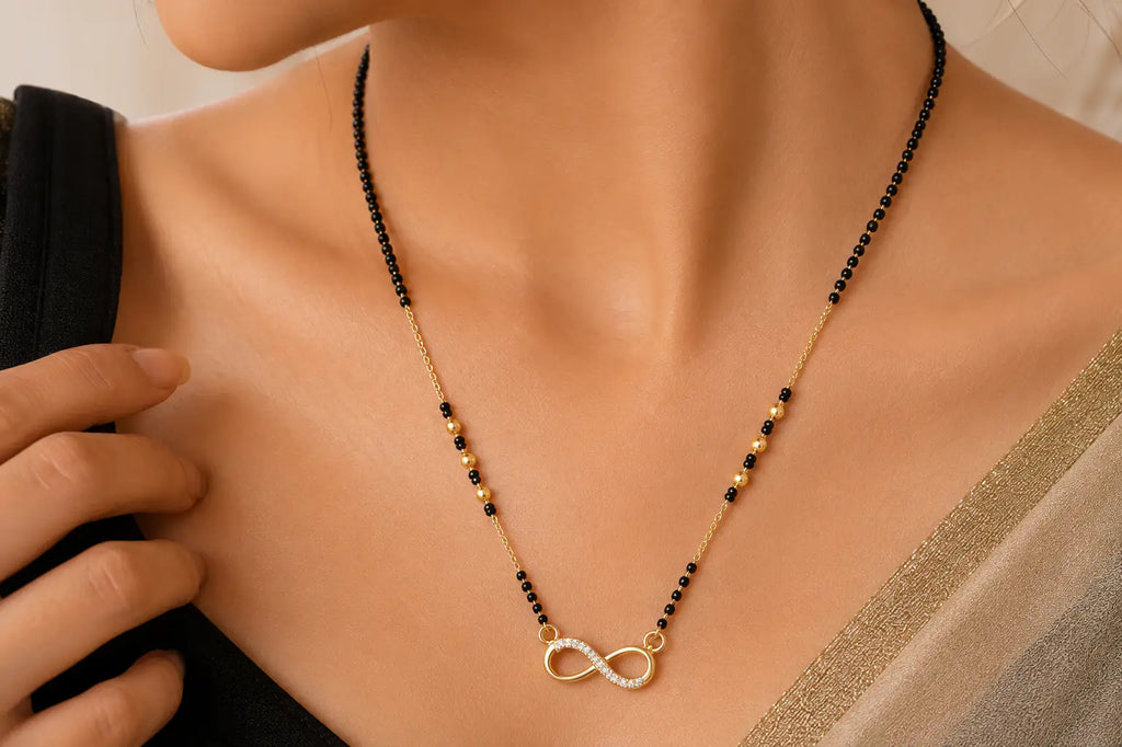 Anti-Tarnish American Diamond Infinity Mangalsutra