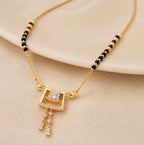Anti-Tarnish American Diamond Geometric Hanging Mangalsutra