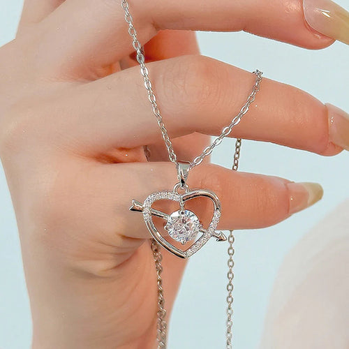 Anti-Tarnish American Diamond Studded Heart Themed Pendant