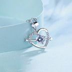 Anti-Tarnish American Diamond Studded Heart Themed Pendant