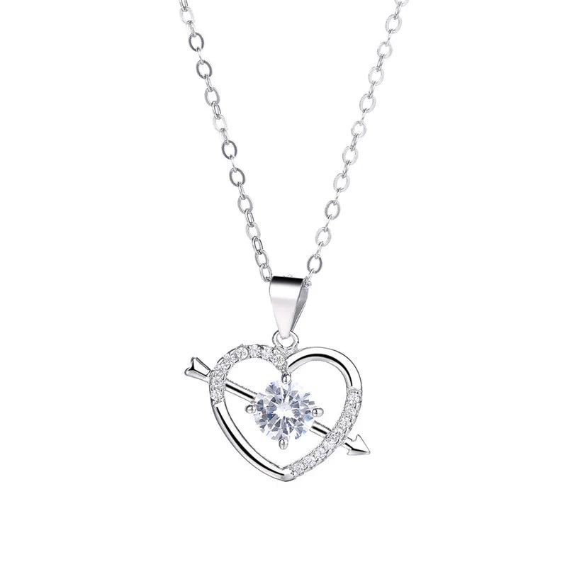 Anti-Tarnish American Diamond Studded Heart Themed Pendant