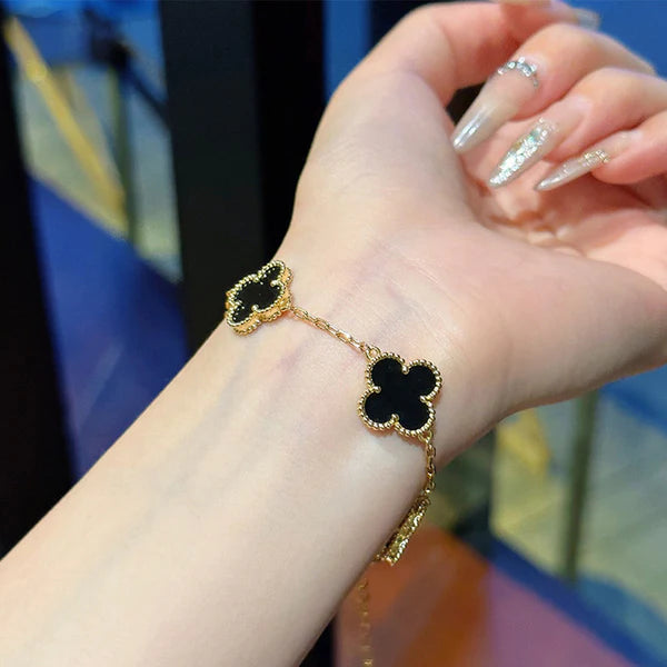 Anti Tarnish Gold Plated Clover Bracelet For Girls And Women
