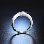 Anti Tarnish Contemporary Solitaire Silver Adjustable Finger Ring