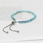 Anti Tarnish Round Cut Cubic Zirconia Blue Matrix Tennis Bracelet