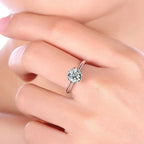 Anti Tarnish Solitaire Adjustable Silver Finger Ring