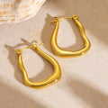Anti Tarnish Abstract Wavy Hoop Gold Plated Earrings