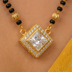 Anti Tarnish American Diamond Black Beads Mangalsutra