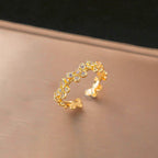 Anti Tarnish Butterfly Themed Adjustable Gold Finger Ring
