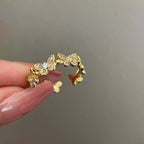 Anti Tarnish Butterfly Themed Adjustable Gold Finger Ring