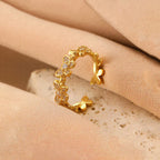 Anti Tarnish Butterfly Themed Adjustable Gold Finger Ring