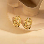 Anti Tarnish Contemporary Drop Gold Plated Earrings