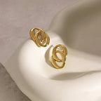 Anti Tarnish Contemporary Drop Gold Plated Earrings