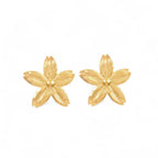 Anti Tarnish Floral Drop Gold Plated Earrings