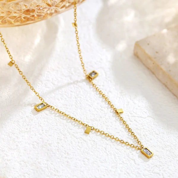 Anti Tarnish Gold Plated Geometric Necklace For Women