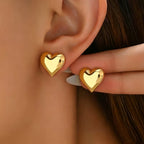 Anti Tarnish Heart Shaped Gold Plated Earrings