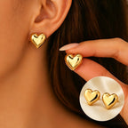 Anti Tarnish Heart Shaped Gold Plated Earrings