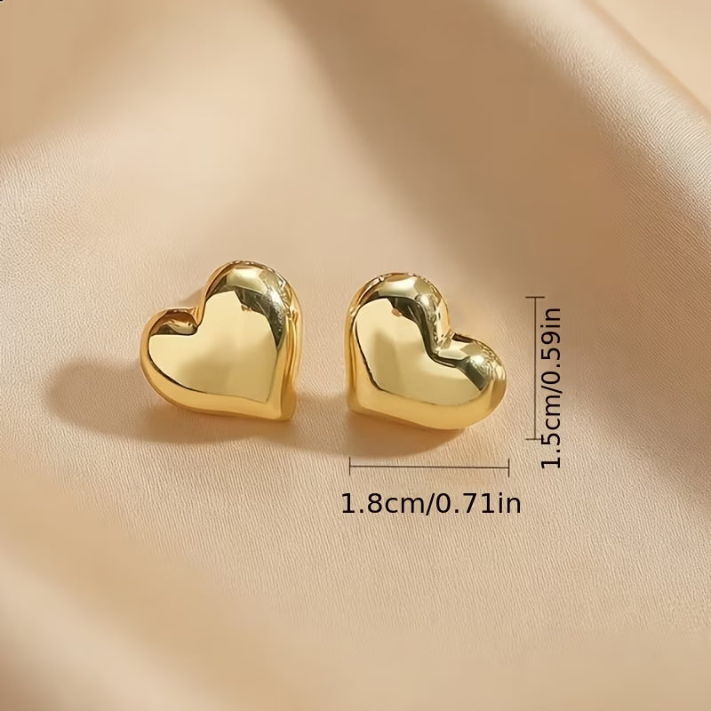 Anti Tarnish Heart Shaped Gold Plated Earrings