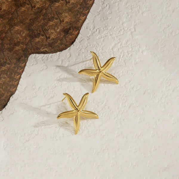 Anti Tarnish Star Shaped Stud Gold Plated Earrings