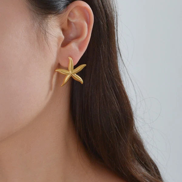 Anti Tarnish Star Shaped Stud Gold Plated Earrings