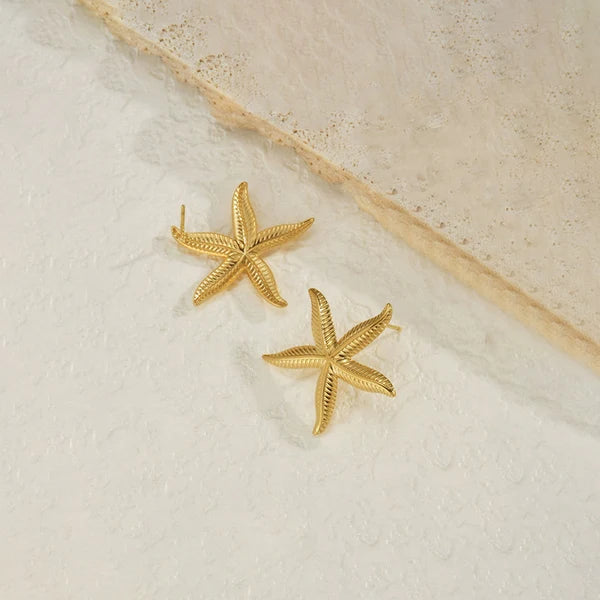 Anti Tarnish Star Shaped Stud Gold Plated Earrings