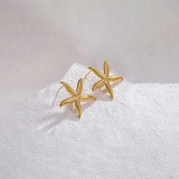 Anti Tarnish Star Shaped Stud Gold Plated Earrings