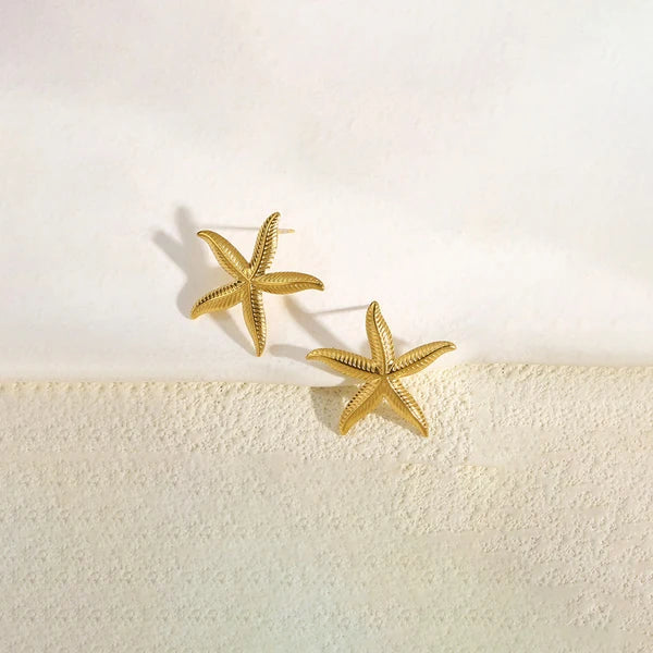 Anti Tarnish Star Shaped Stud Gold Plated Earrings