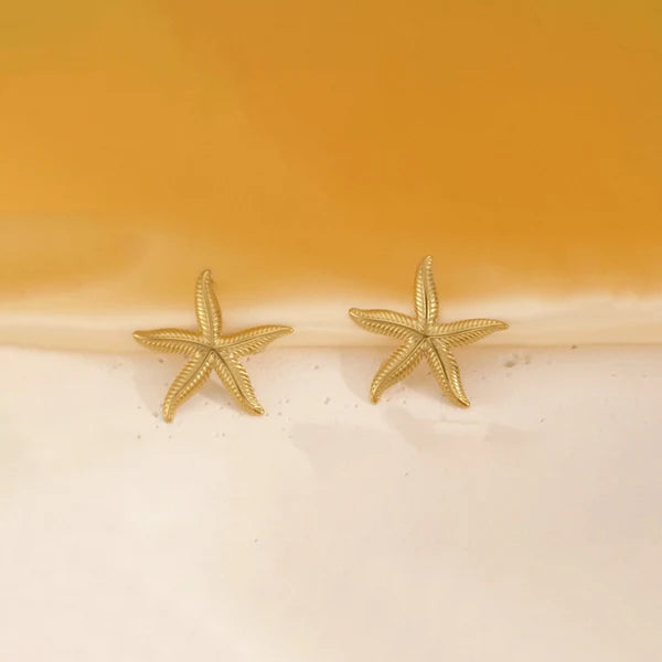 Anti Tarnish Star Shaped Stud Gold Plated Earrings