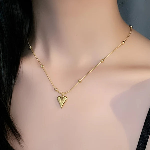 Anti Tarnish Gold Plated Heart Themed Pendant