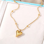 Anti-Tarnish Heart Themed Gold Pendant