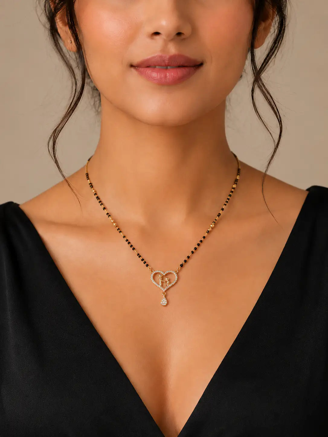 Anti-Tarnish Heart Shaped Couple Mangalsutra