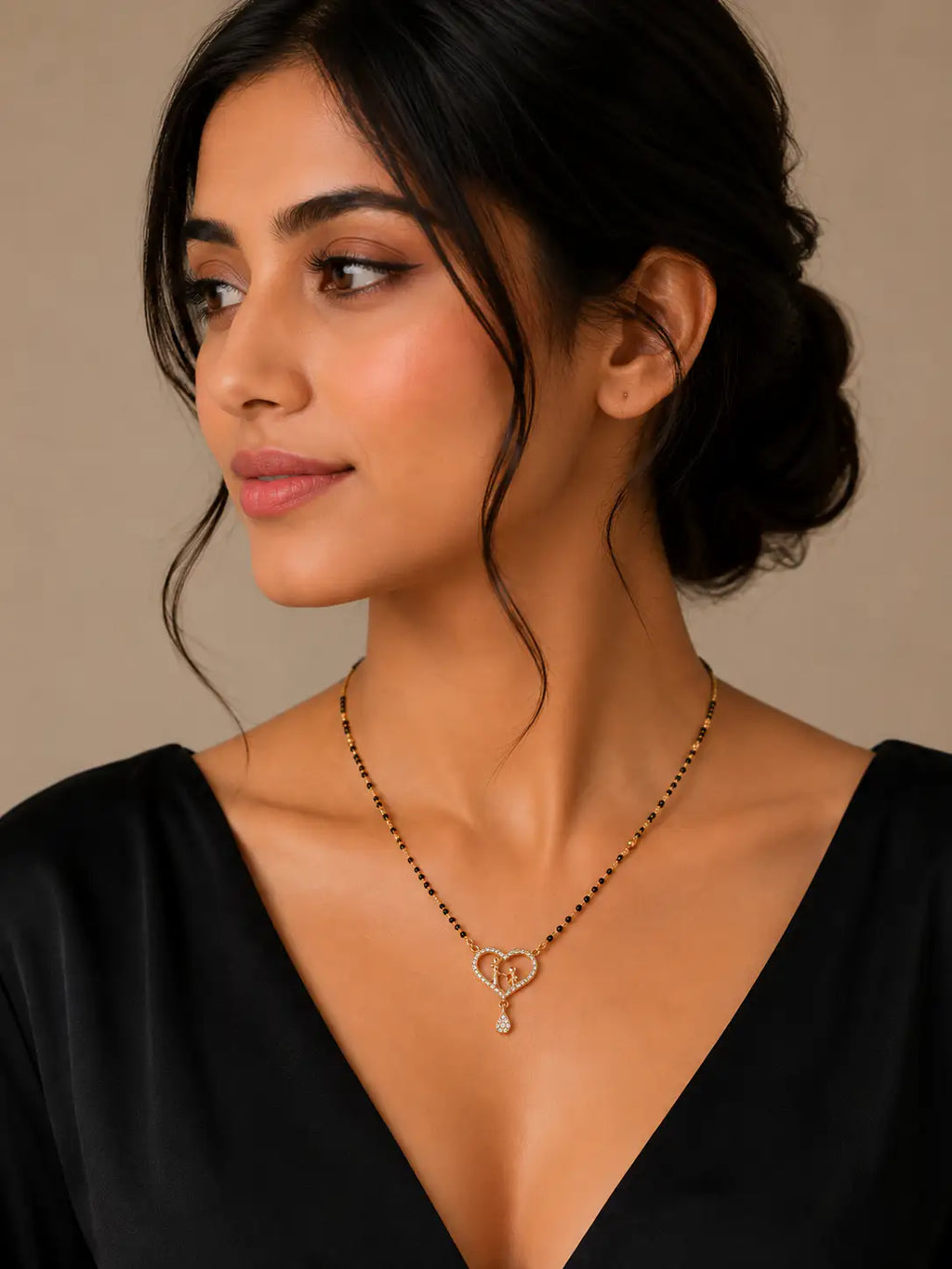 Anti-Tarnish Heart Shaped Couple Mangalsutra