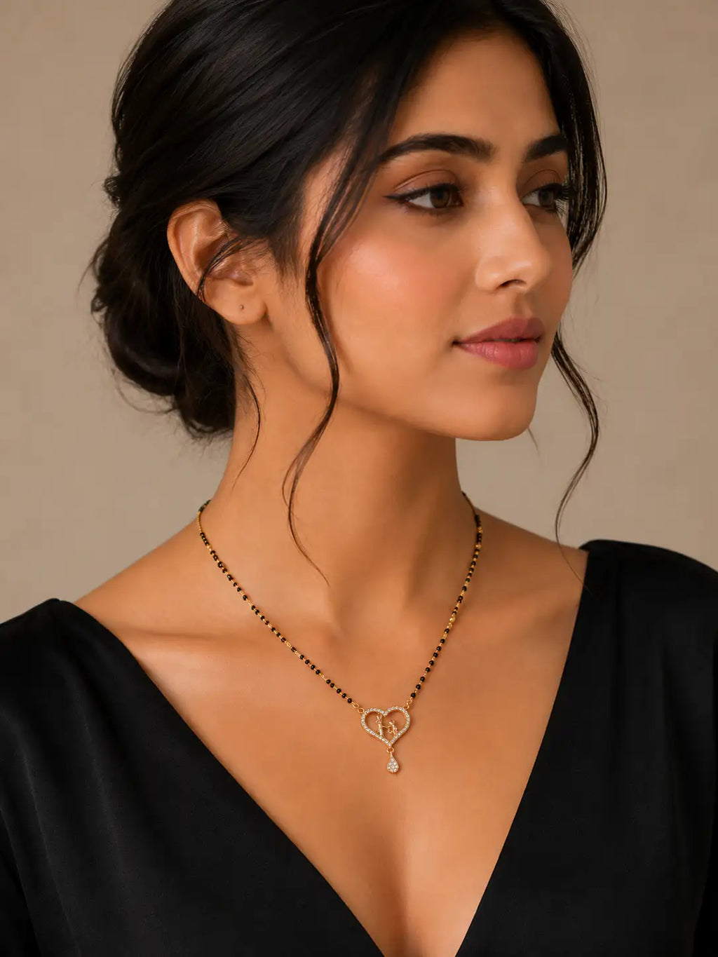Anti-Tarnish Heart Shaped Couple Mangalsutra