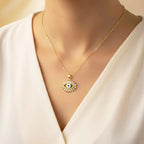 Anti-Tarnish Evil Eye American Diamond Gold Pendant