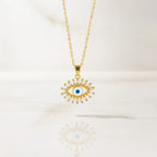 Anti-Tarnish Evil Eye American Diamond Gold Pendant