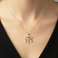 Luxn Gold Plated American Diamond Studded Evil Eye Themed Pendant
