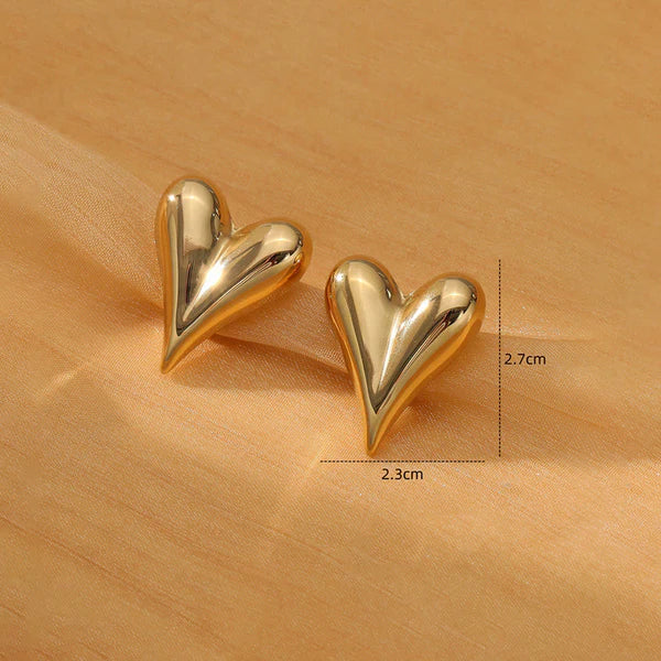 Luxn Gold Plated Anti Tarnish Heart Themed Earrings