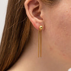 Anti-Tarnish Contemporary Tassel Gold Earrings