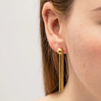 Anti-Tarnish Contemporary Tassel Gold Earrings