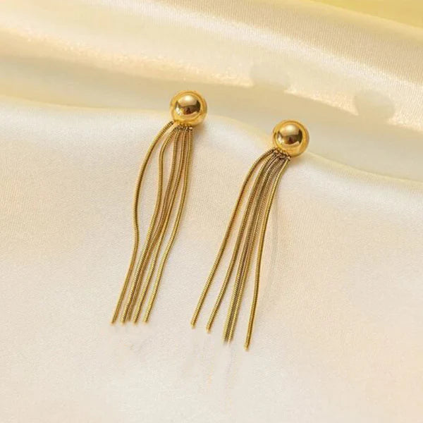 Luxn Gold Plated Anti Tarnish Contemporary Tassel Earrings