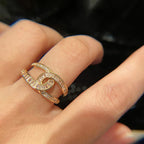 Anti-Tarnish Interconnected Adjustable Gold Finger Ring