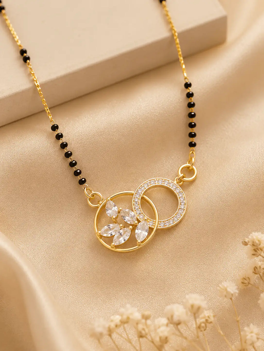Anti-Tarnish American Diamond Eternal Bloom Mangalsutra - Luxn