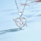 Anti-Tarnish American Diamond Studded Heart Themed Pendant - Luxn