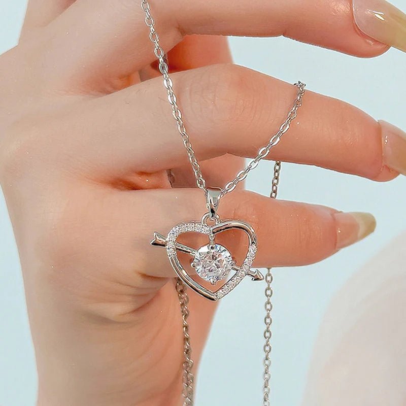 Anti-Tarnish American Diamond Studded Heart Themed Pendant - Luxn