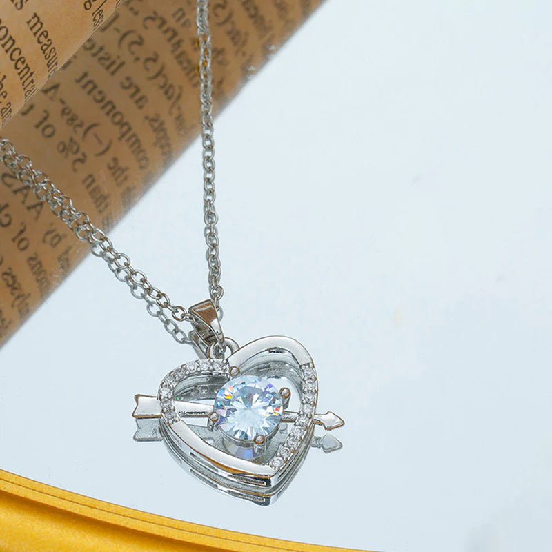 Anti-Tarnish American Diamond Studded Heart Themed Pendant - Luxn