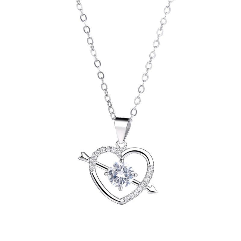 Anti-Tarnish American Diamond Studded Heart Themed Pendant - Luxn