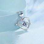 Anti-Tarnish American Diamond Studded Heart Themed Pendant - Luxn