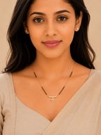Anti-Tarnish American Diamond Triangle Hanging Mangalsutra - Luxn