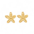 Anti Tarnish Floral Drop Gold Plated Earrings - Luxn