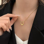 Anti Tarnish Geometric Shaped Gold Plated Pendant - Luxn